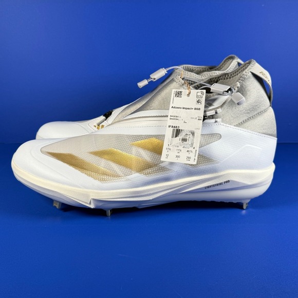 Adidas Adizero Impact+ BSB Baseball Cleats White Gold Lightstrike Pro Men\'s 12 main image 5